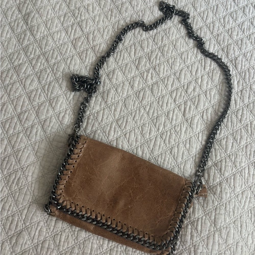 Leather Chain Strap Tan Bag